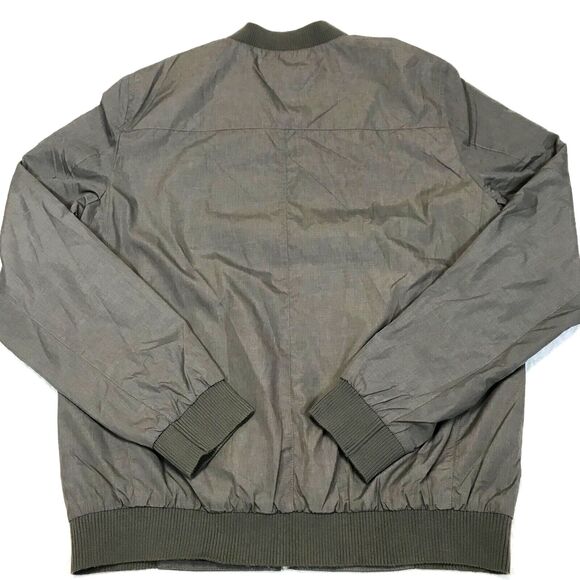 Your Neighbors Men’s Size L Green Marius Nylon Bomber Jacket Zipper Pockets - Picture 2 of 8